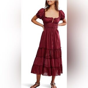 FREE PEOPLE falling sun midi dress S